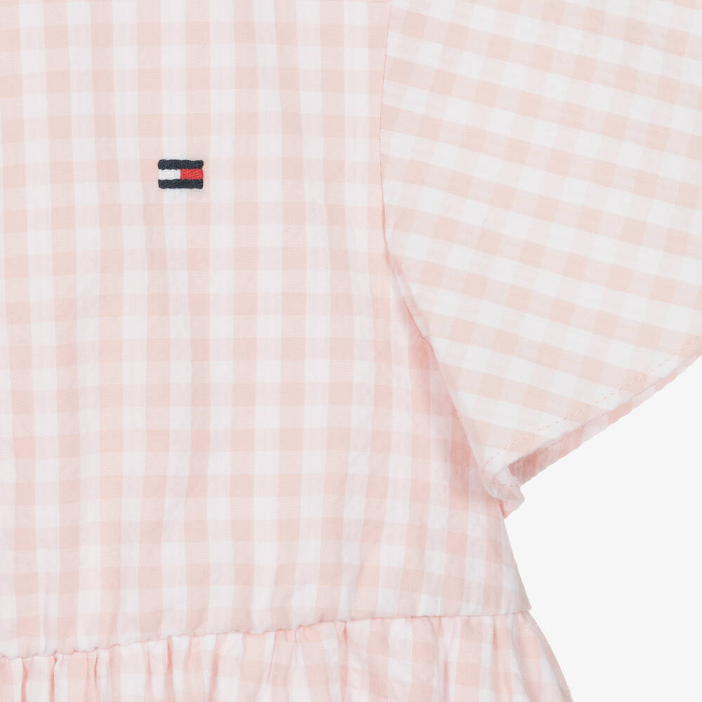 Tommy Hilfiger-Girls Pink Gingham Dress & Scrunchy Set | Childrensalon Outlet