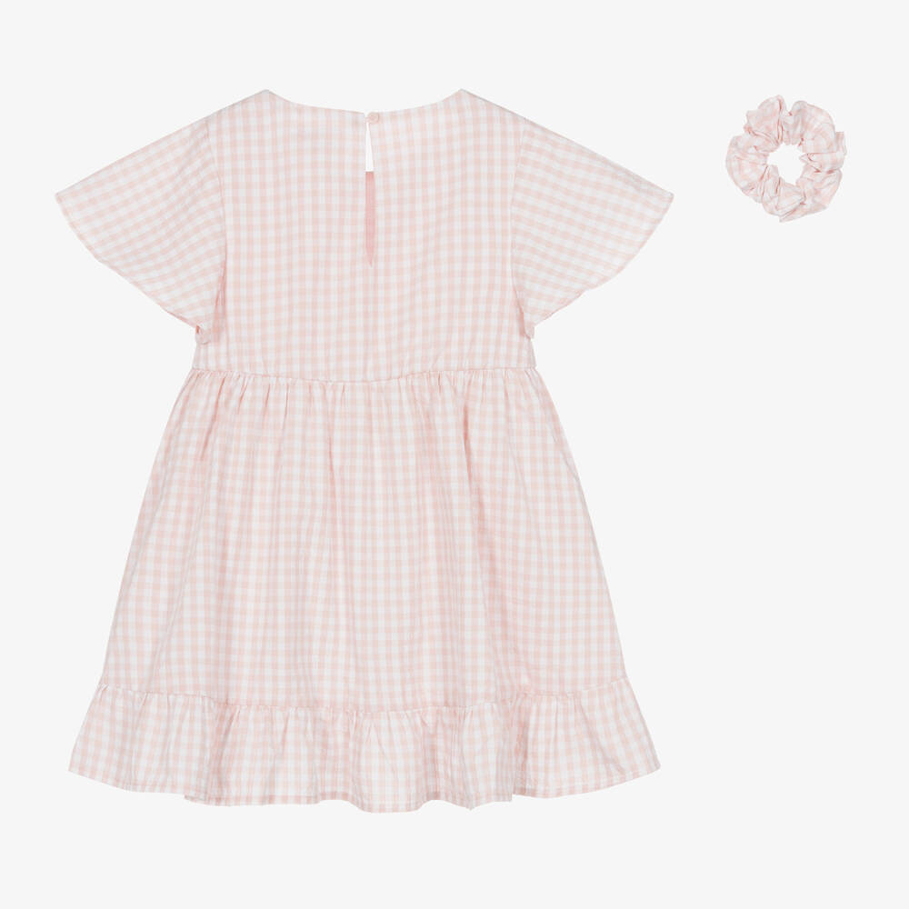 Tommy Hilfiger-Girls Pink Gingham Dress & Scrunchy Set | Childrensalon Outlet