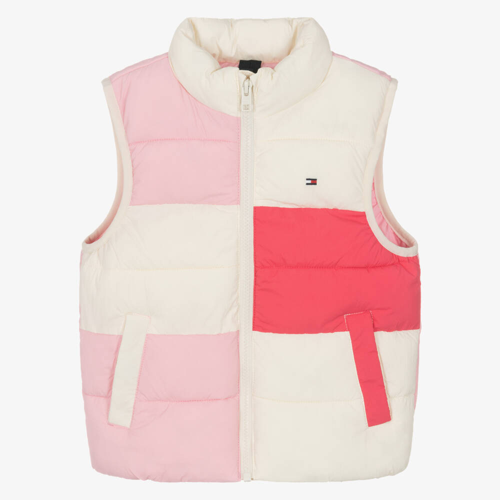 Tommy Hilfiger-Girls Pink & Ivory Patchwork Vest | Childrensalon Outlet