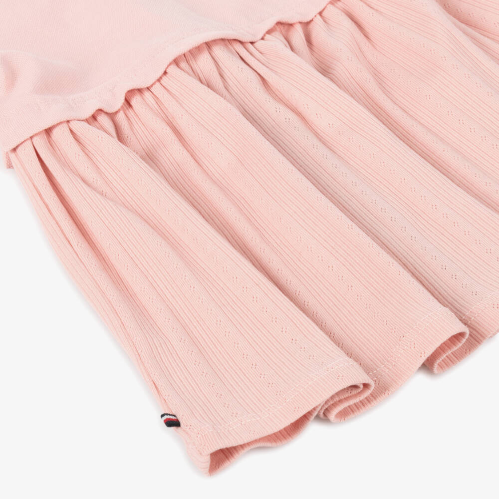 Tommy Hilfiger-Girls Pink Knit & Piqué Delight Dress | Childrensalon Outlet