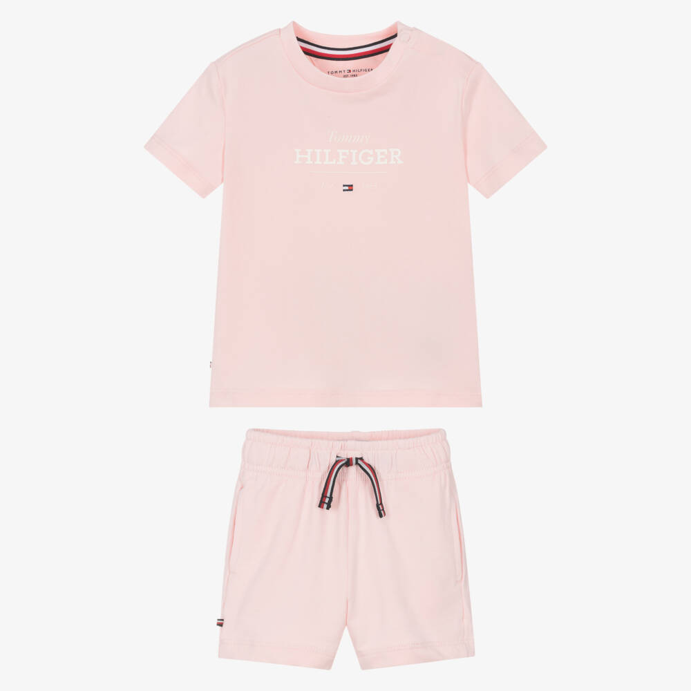Tommy Hilfiger-Girls' Pink Knit T-Shirt & Shorts | Childrensalon Outlet