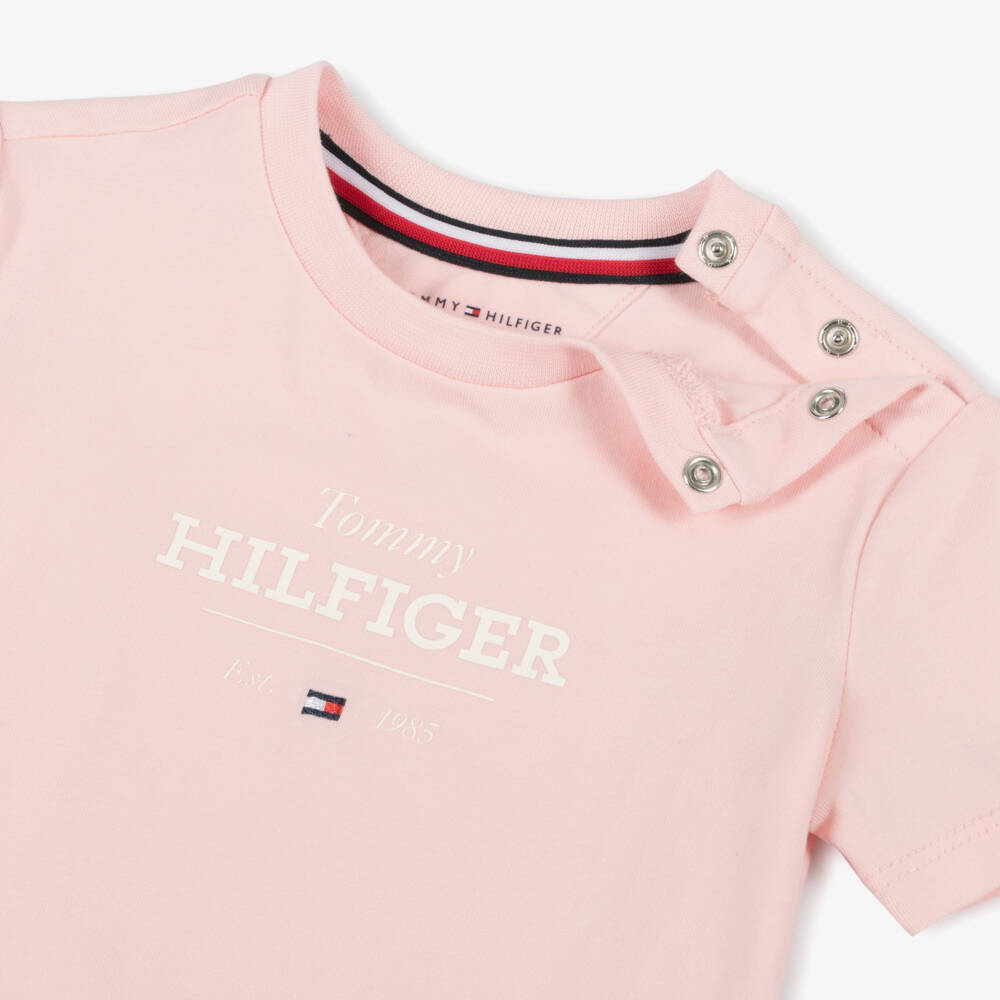 Tommy Hilfiger-Girls' Pink Knit T-Shirt & Shorts | Childrensalon Outlet