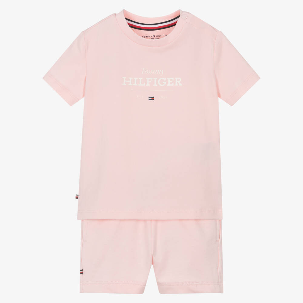 Tommy Hilfiger-Girls' Pink Knit T-Shirt & Shorts | Childrensalon Outlet