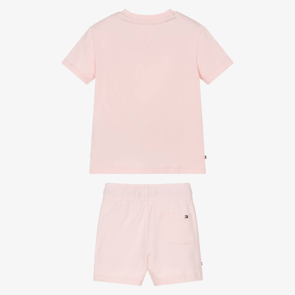 Tommy Hilfiger-Girls' Pink Knit T-Shirt & Shorts | Childrensalon Outlet