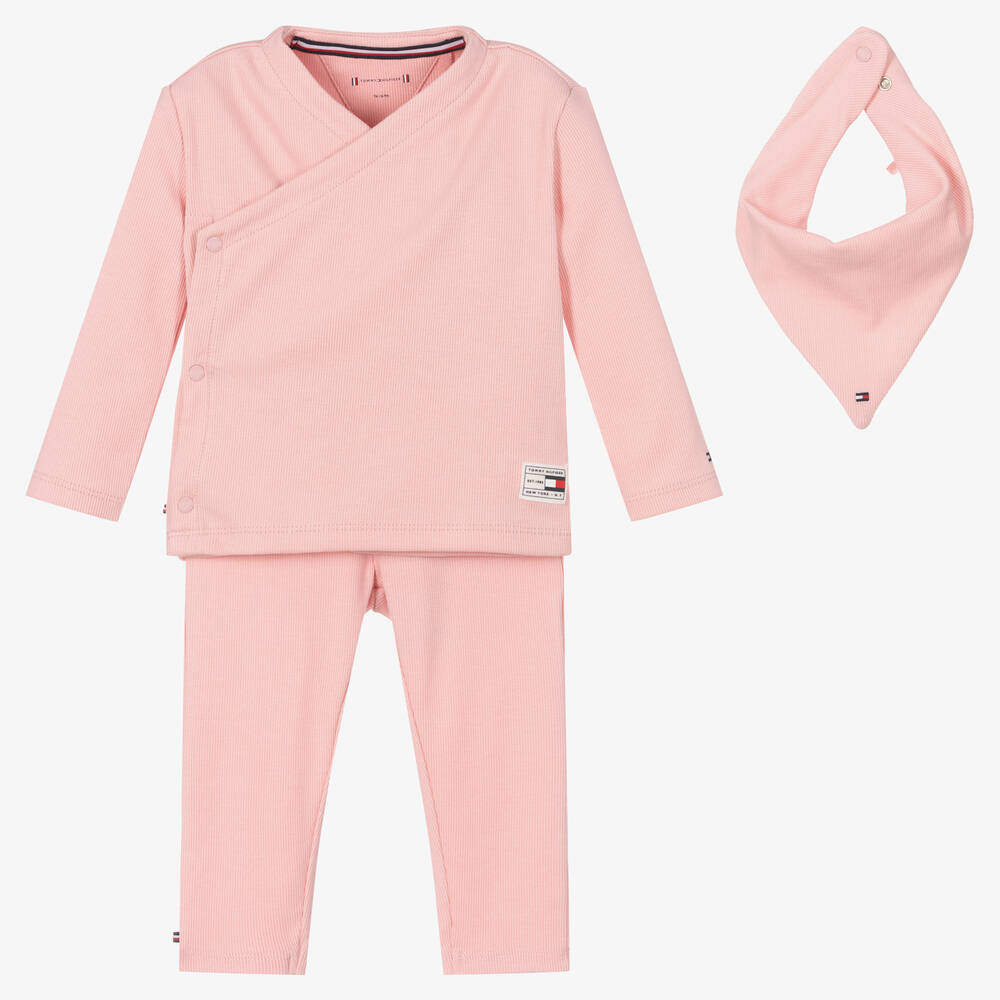 Tommy Hilfiger - Girls Pink Leggings Gift Set | Childrensalon