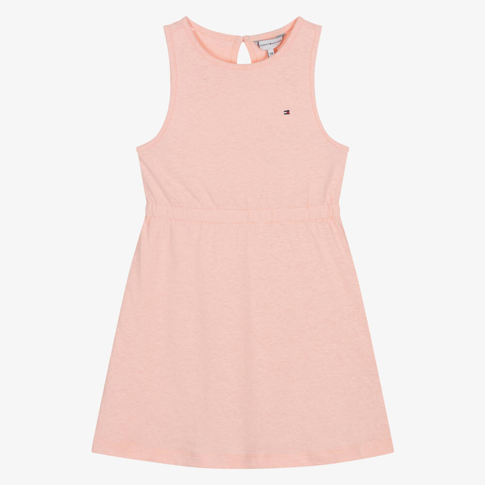 Tommy Hilfiger-Льняное платье для девочек розового цвета | Childrensalon Outlet