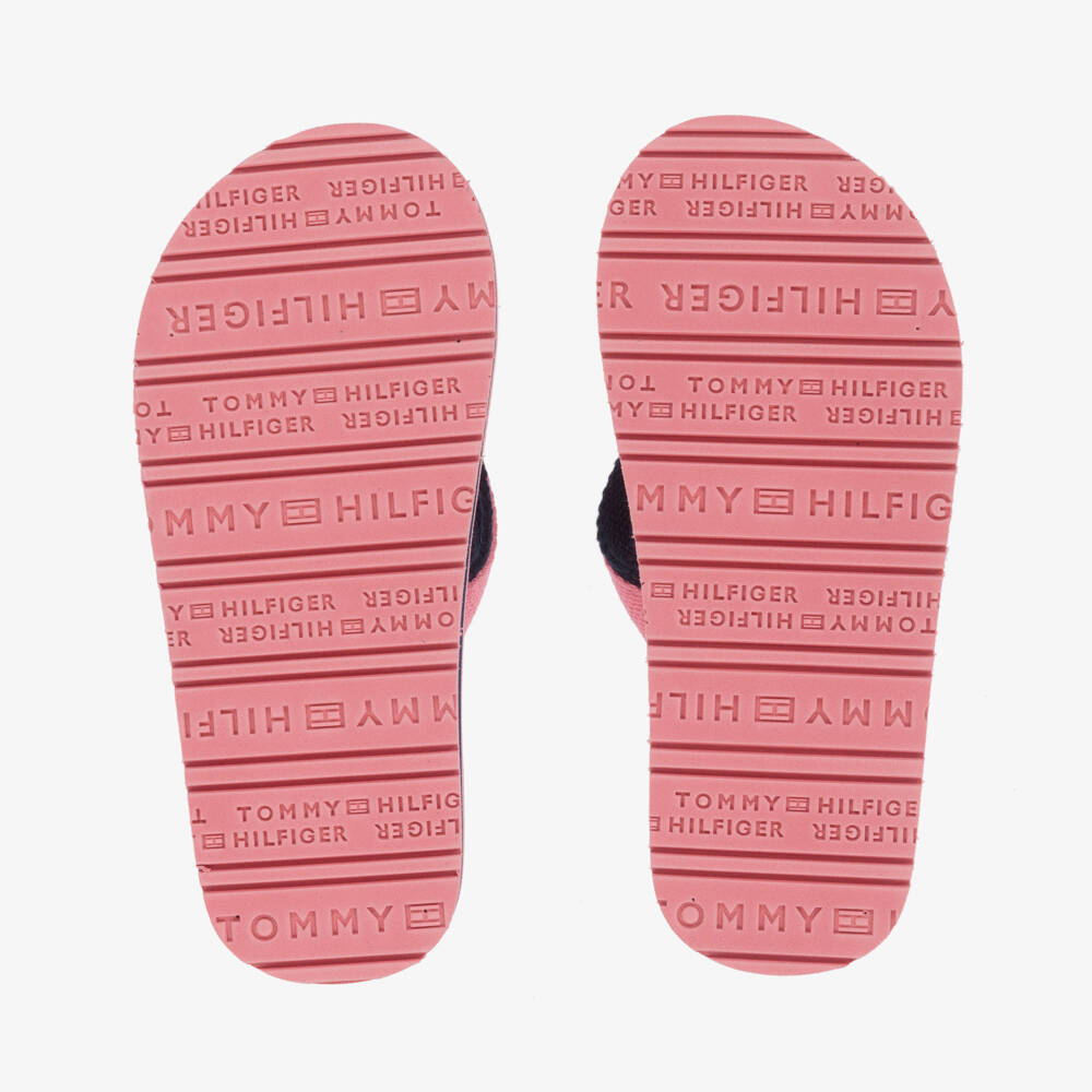 Tommy Hilfiger-Girls Pink Logo Flip Flops | Childrensalon Outlet