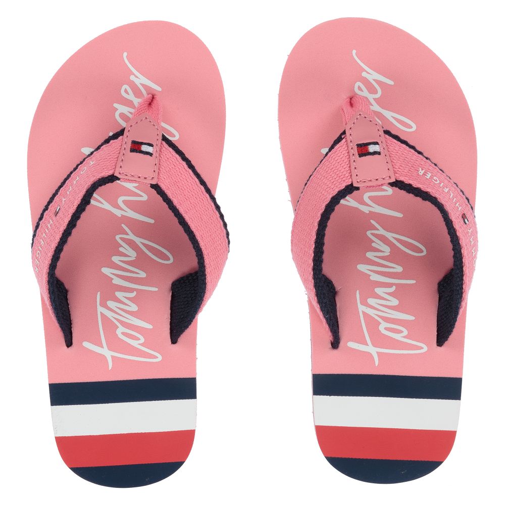 Tommy Hilfiger Girls Logo Flip Flops | Childrensalon Outlet