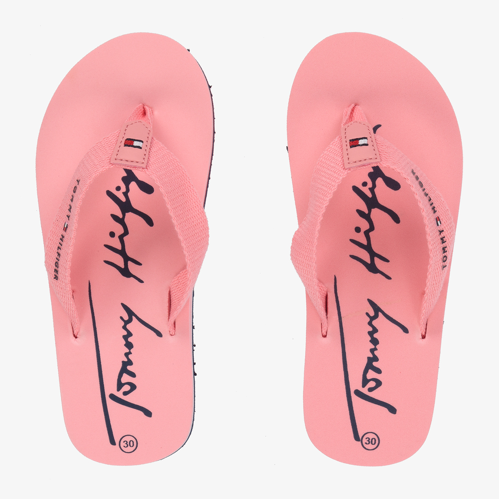 Tommy hilfiger shop pink flip flops