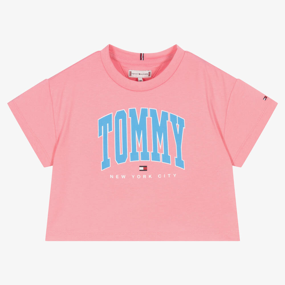 Tommy Hilfiger - Girls Pink Logo T-Shirt | Childrensalon