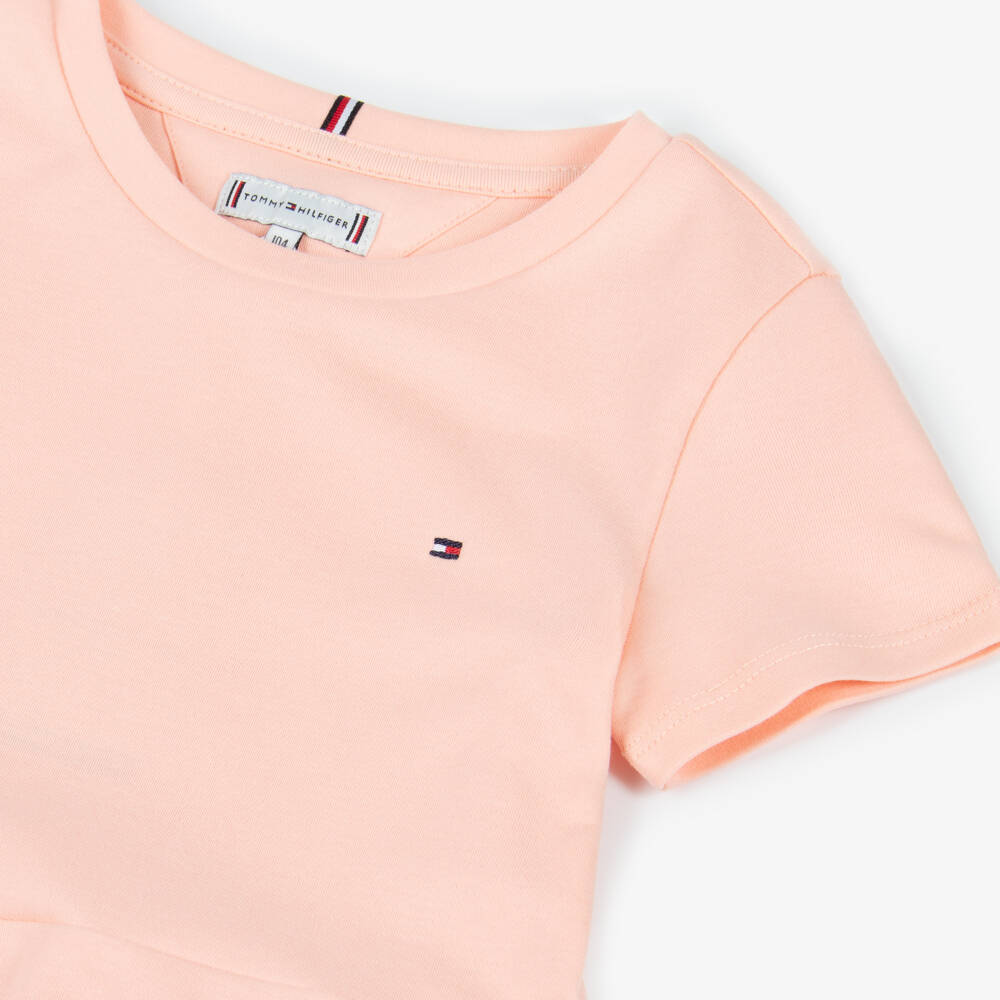 Tommy Hilfiger-Girls Pink Twirl Cotton Dress | Childrensalon Outlet