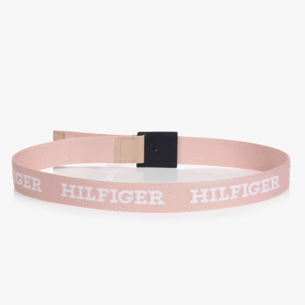 Tommy Hilfiger-Girls Pink Webbed Belt | Childrensalon Outlet