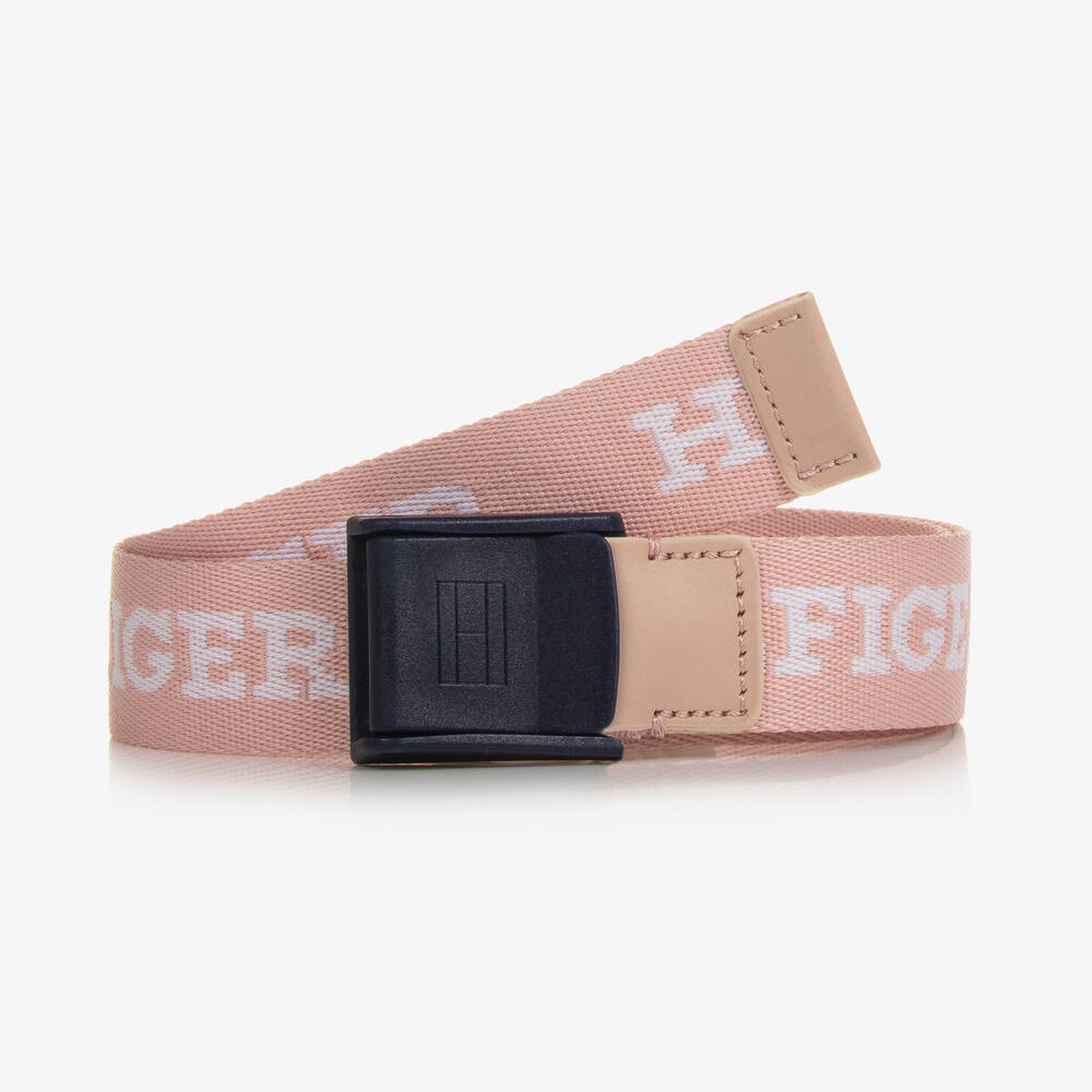 Tommy Hilfiger-Girls Pink Webbed Belt | Childrensalon Outlet