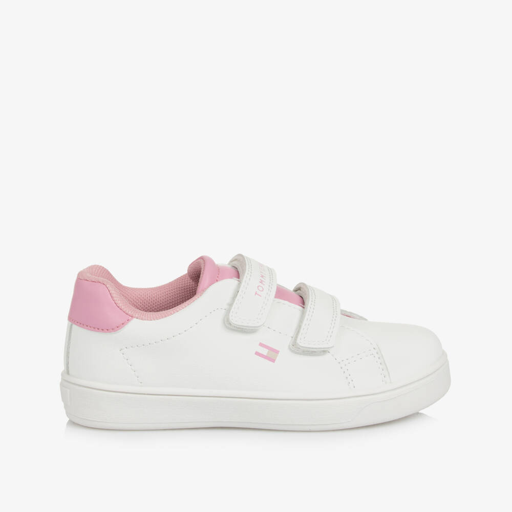 Tommy Hilfiger-Кроссовки на липучках розовые и белые для девочек | Childrensalon Outlet