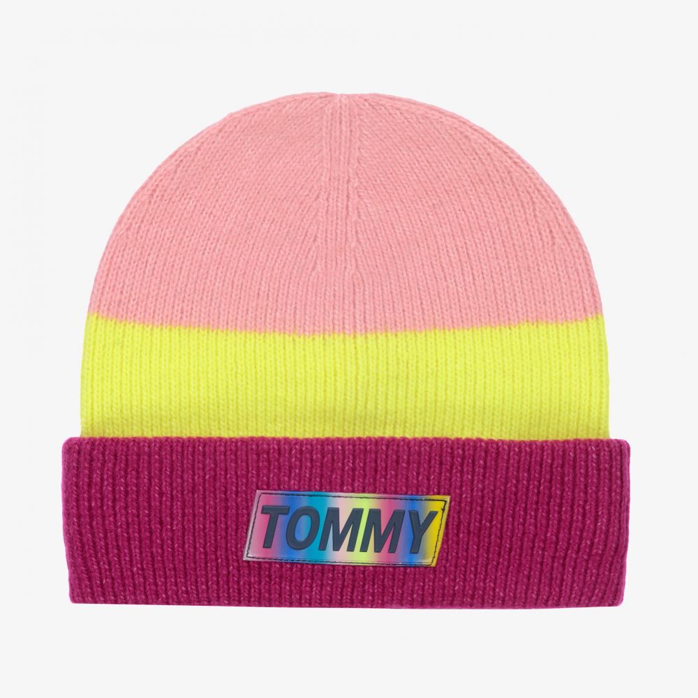 Tommy Hilfiger - Bonnet rose et jaune Fille | Childrensalon