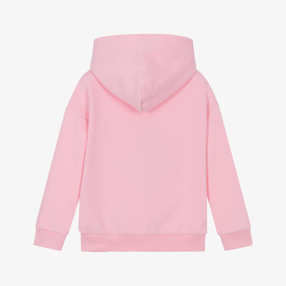 Tommy Hilfiger-Girls Plush Pink Cotton Hoodie | Childrensalon Outlet