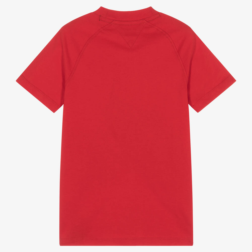 Tommy Hilfiger-فستان قطن جيرسي لون أحمر | Childrensalon Outlet