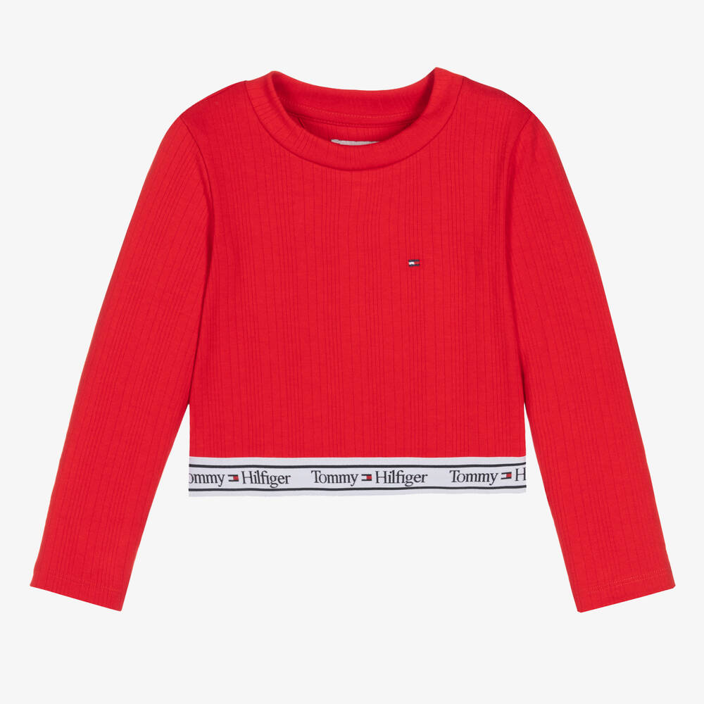 Tommy Hilfiger - Kurzes Oberteil in Rot für Mädchen | Childrensalon