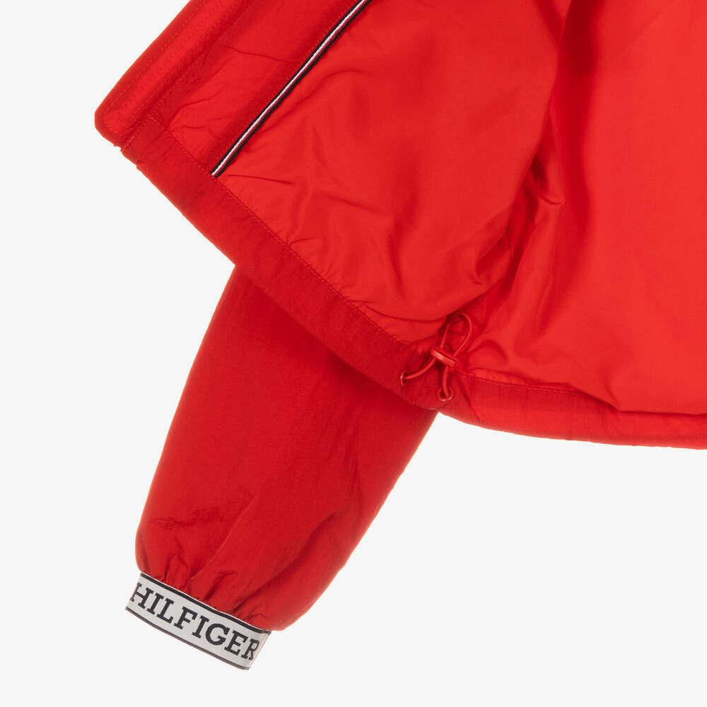 Tommy Hilfiger Girls Red Cropped Windbreaker Jacket Childrensalon Outlet