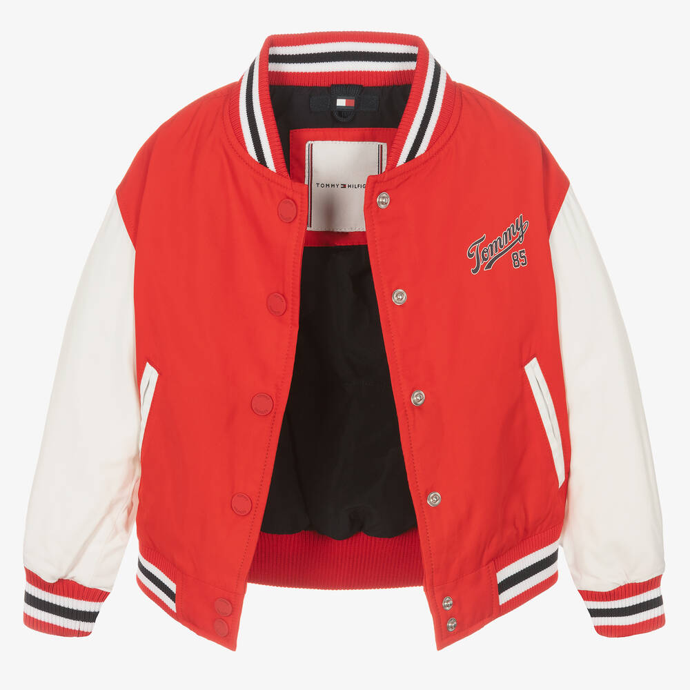Varsity jacket red and white discount