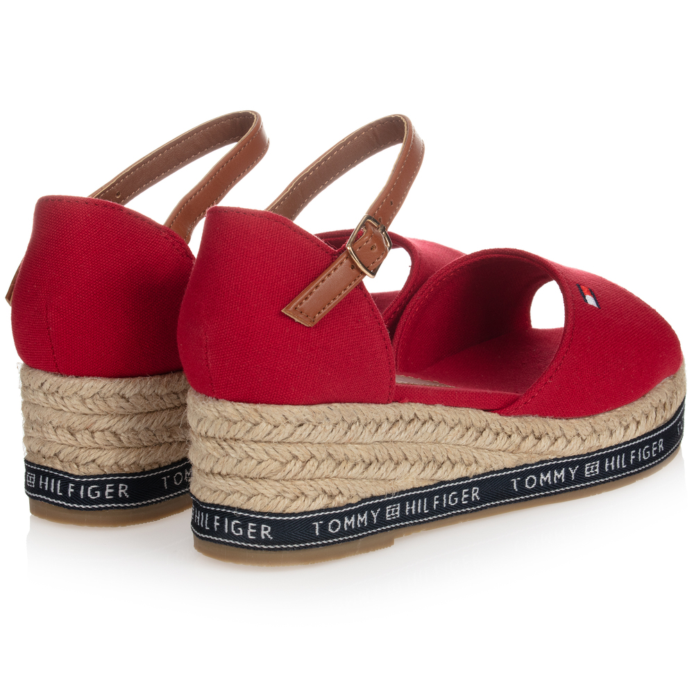 Compensées tommy sales hilfiger rouge