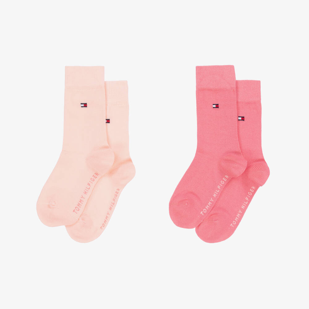 Tommy Hilfiger-Girls Rosy Cotton Blend Socks Duo | Childrensalon Outlet