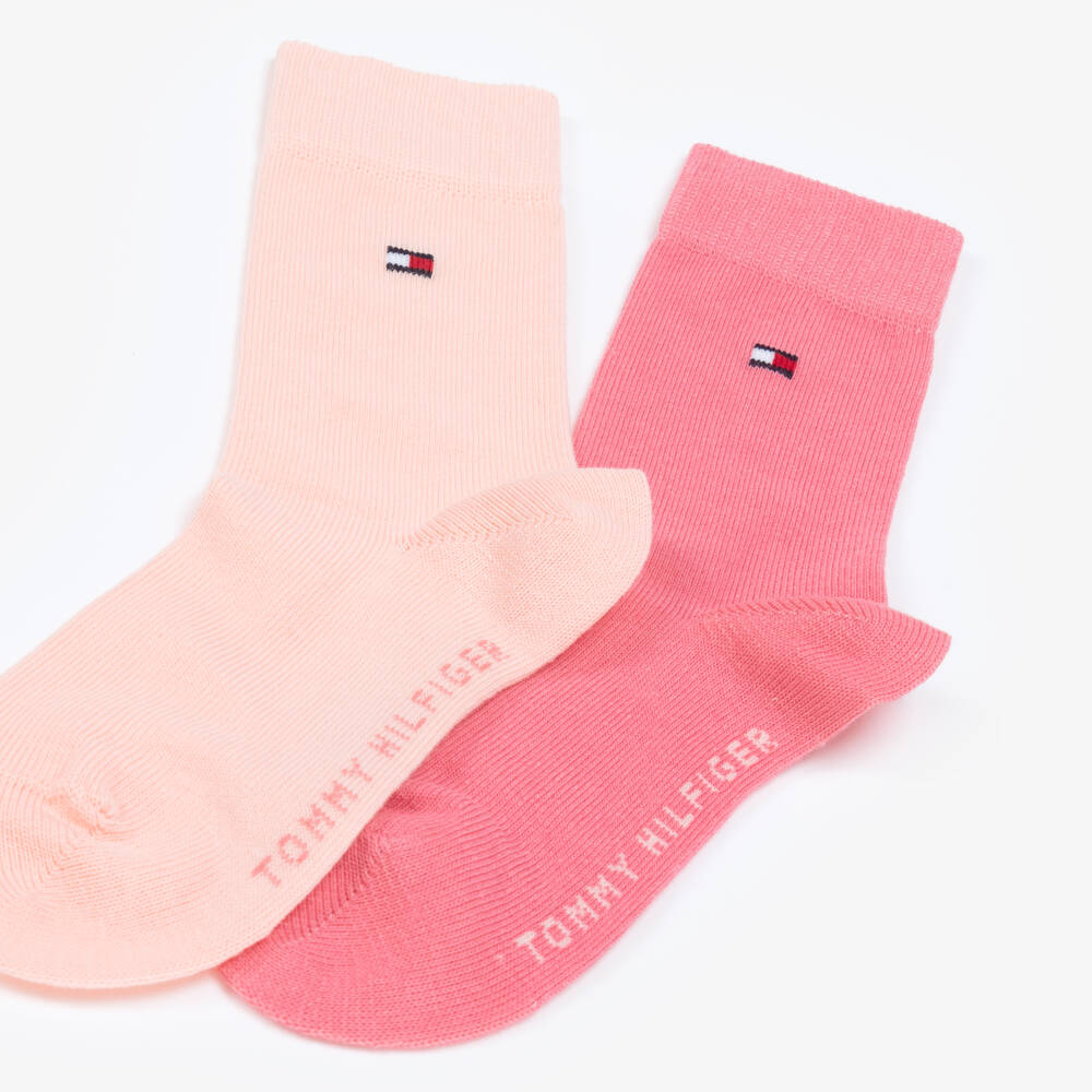 Tommy Hilfiger-Girls Rosy Cotton Blend Socks Duo | Childrensalon Outlet