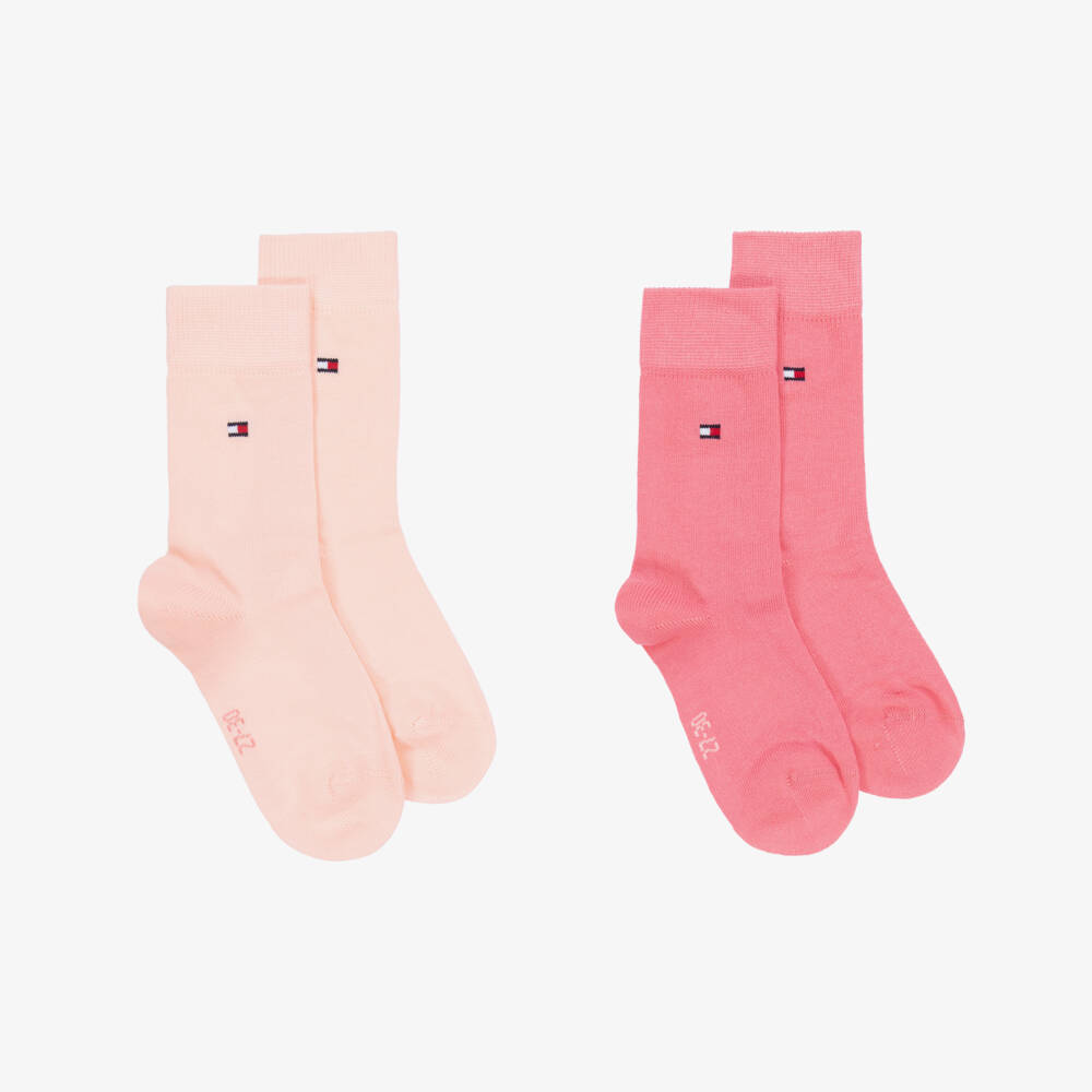 Tommy Hilfiger-Girls Rosy Cotton Blend Socks Duo | Childrensalon Outlet