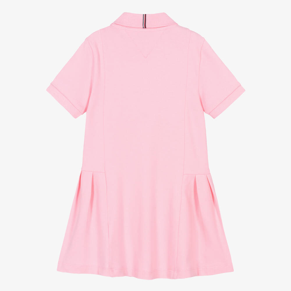 Tommy Hilfiger-فستان بولو قطني وردي للبنات | Childrensalon Outlet