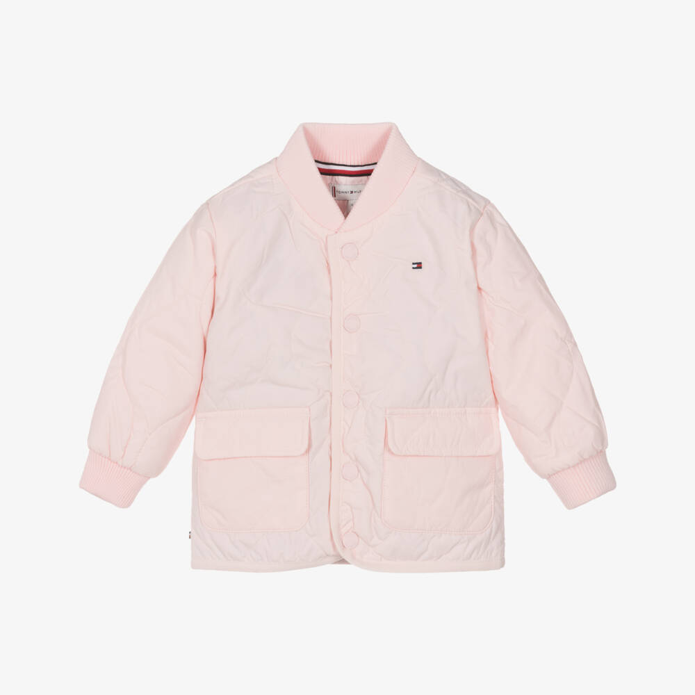 Tommy Hilfiger-Очаровательная стеганая куртка розового цвета для девочек | Childrensalon Outlet