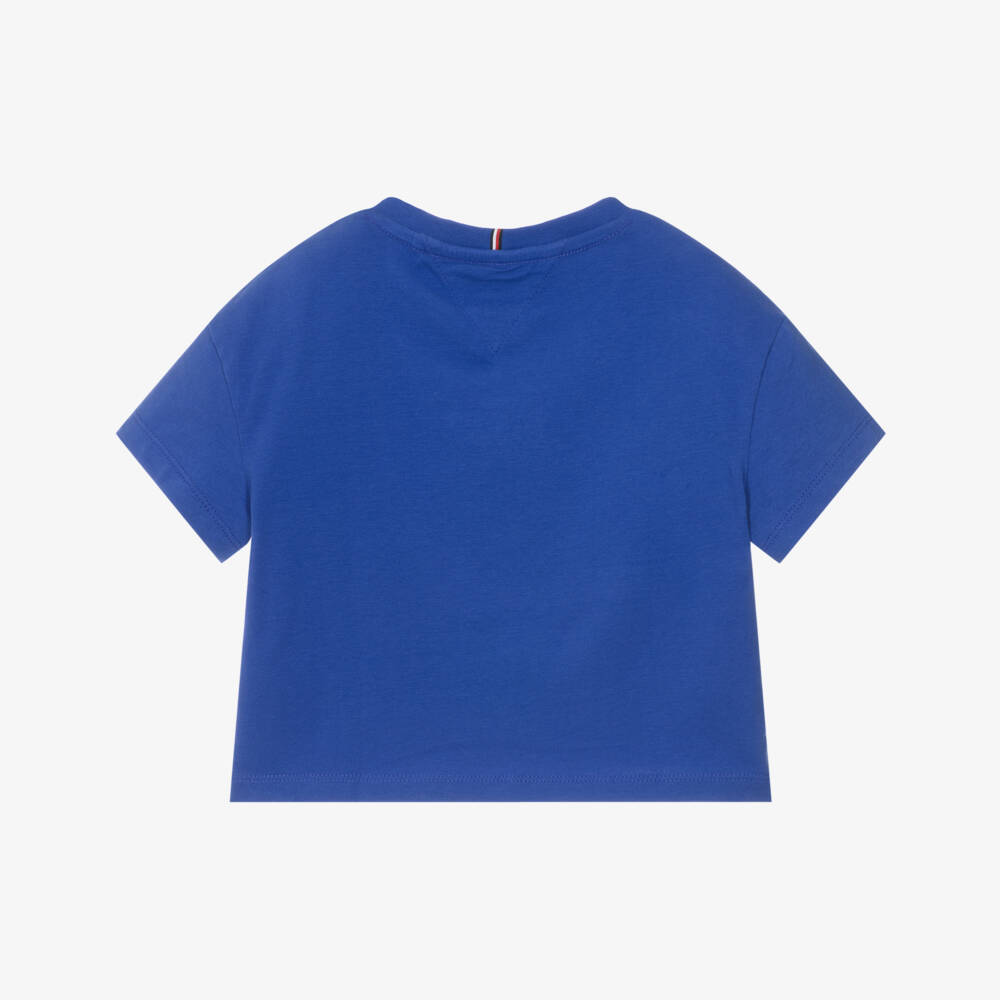 Tommy Hilfiger-Синяя футболка с логотипом в виде сердца для девочек | Childrensalon Outlet