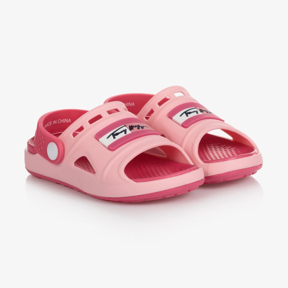 Tommy Hilfiger - Girls Rubber Logo Sandals | Childrensalon