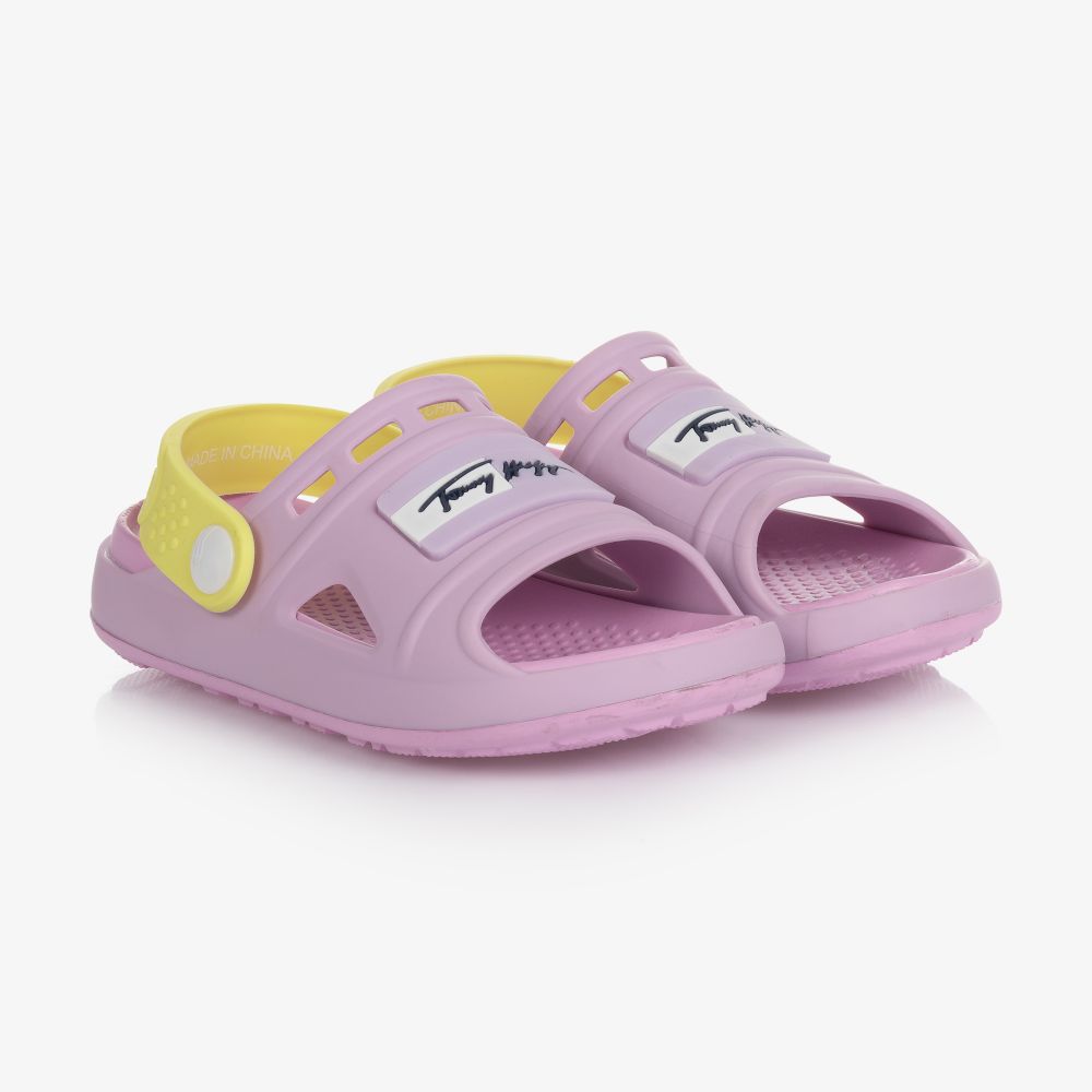 Girls Rubber Logo Sandals