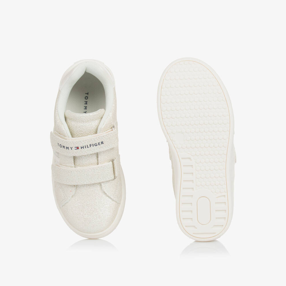 Tommy Hilfiger-Girls Shimmering Gold Velcro Sneakers | Childrensalon Outlet