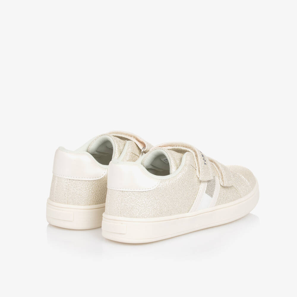 Tommy Hilfiger-Girls Shimmering Gold Velcro Sneakers | Childrensalon Outlet