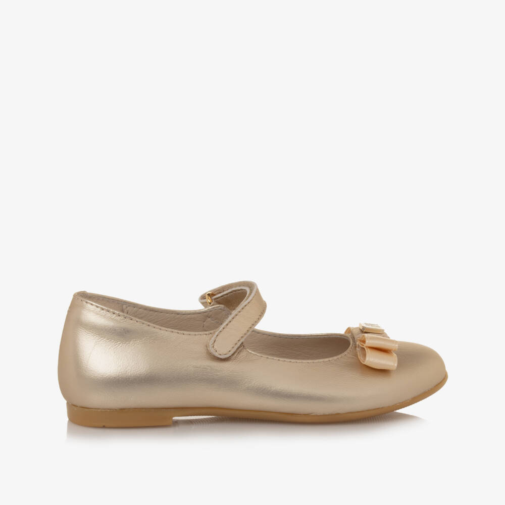 Tommy Hilfiger-Girls Shimmering Leather Bar Flats | Childrensalon Outlet