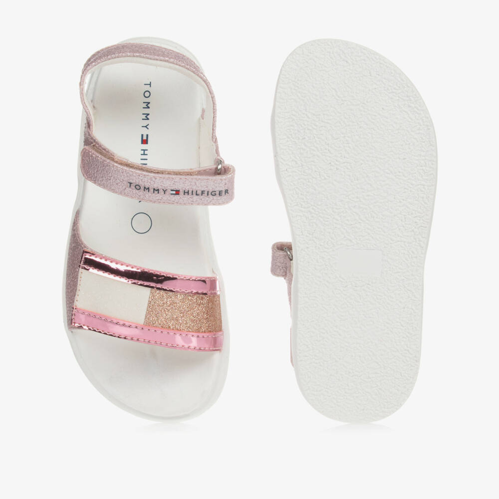 Tommy Hilfiger-Girls Shimmery Pink Sandals | Childrensalon Outlet