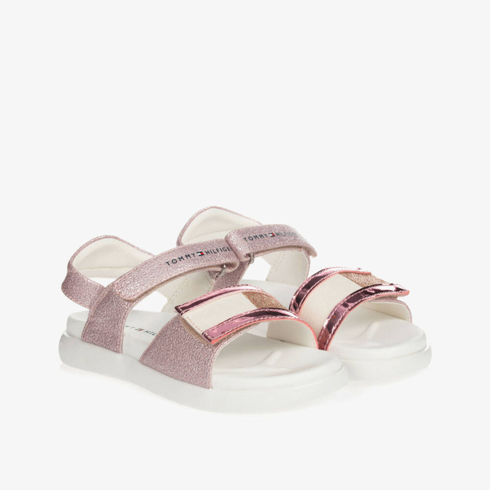Tommy Hilfiger-Girls Shimmery Pink Sandals | Childrensalon Outlet