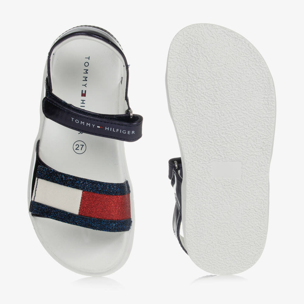 Tommy Hilfiger-Блестящие синие сандалии для девочек | Childrensalon Outlet