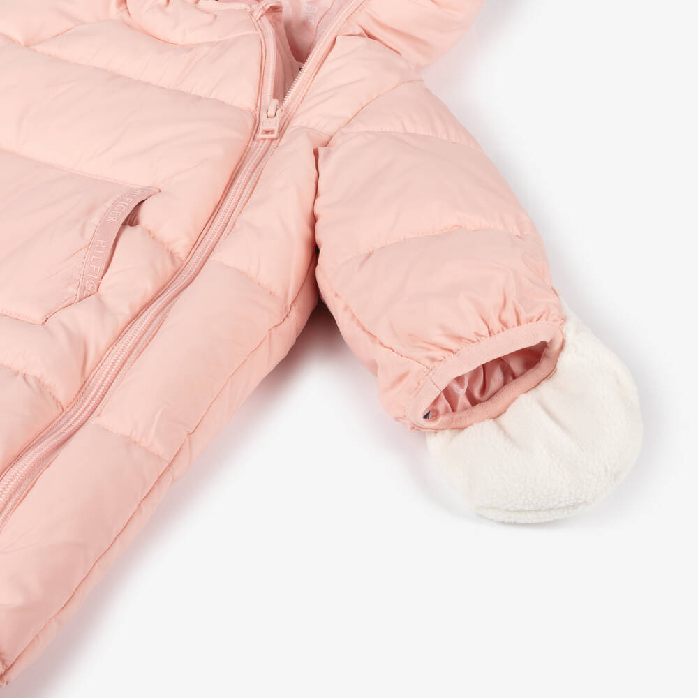 Tommy Hilfiger-Girls' Silky Pink Winter Snowsuit | Childrensalon Outlet