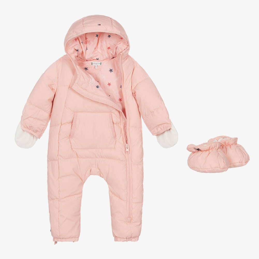 Tommy Hilfiger-Girls' Silky Pink Winter Snowsuit | Childrensalon Outlet