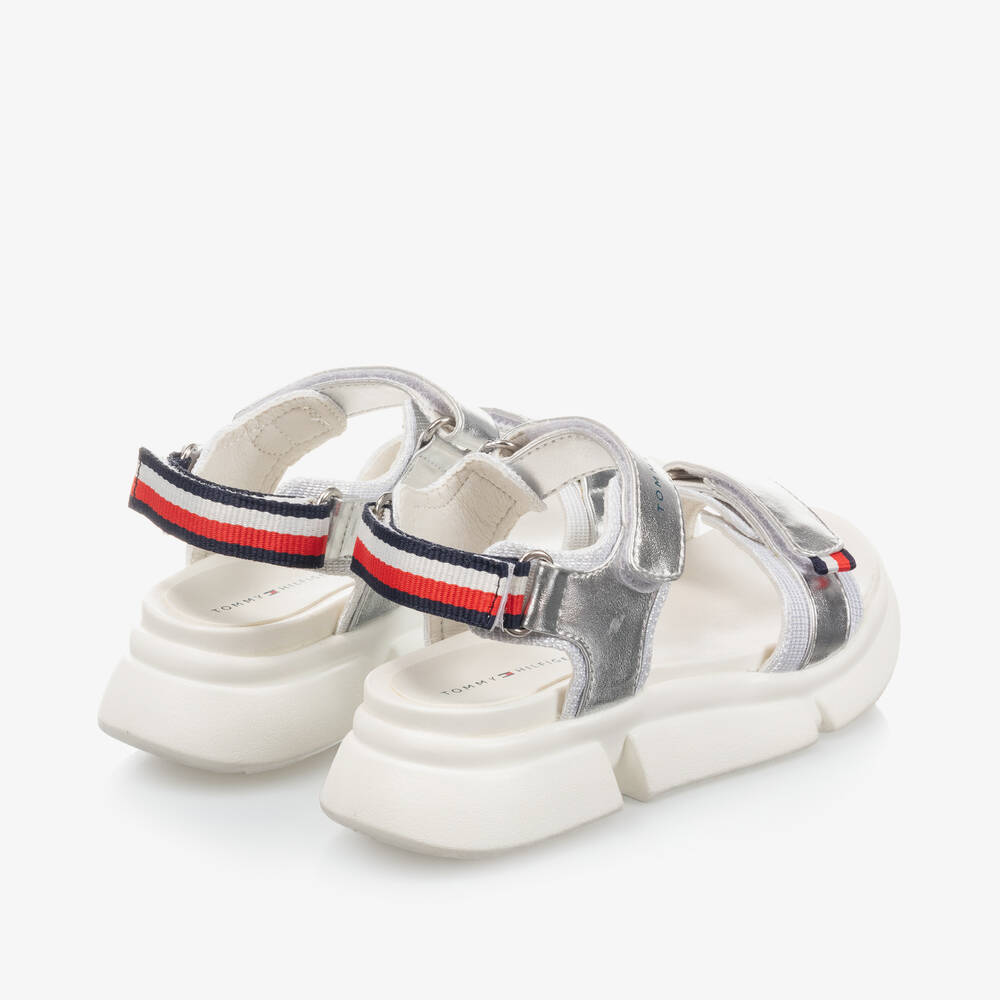 Tommy hilfiger silver sandals outlet