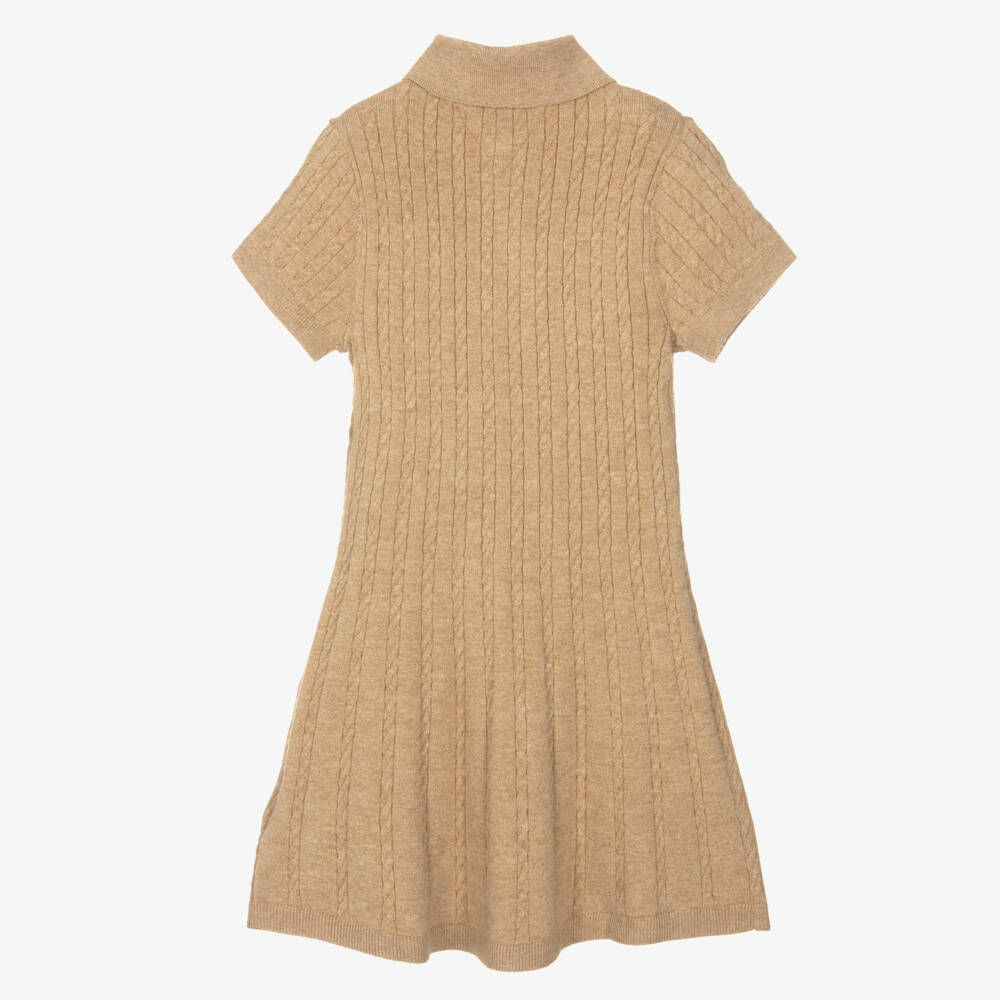 Tommy Hilfiger-Girls Soft Beige Knit Dress | Childrensalon Outlet