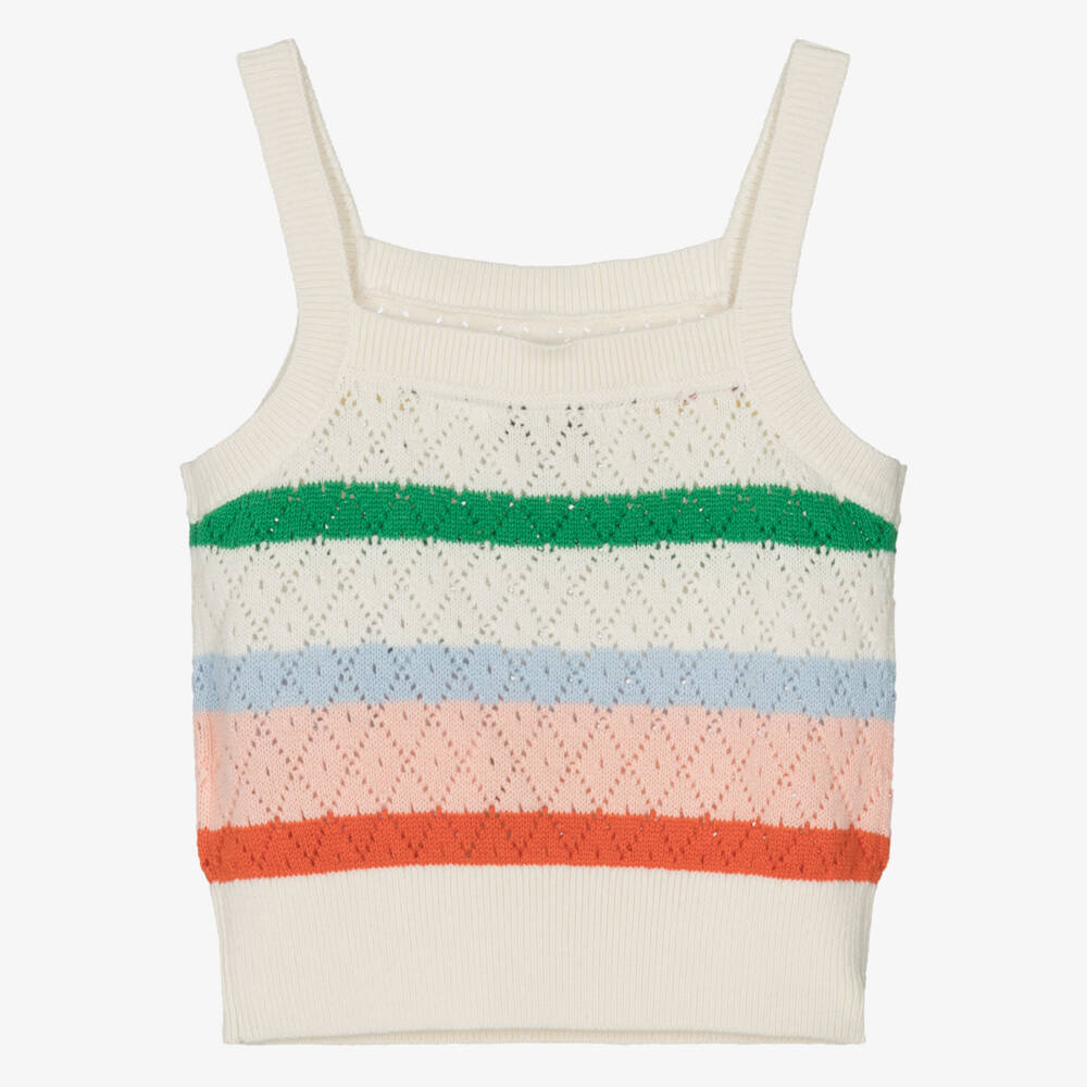 Tommy Hilfiger-Мягкий кремовый вязаный топ в полоску для девочек | Childrensalon Outlet