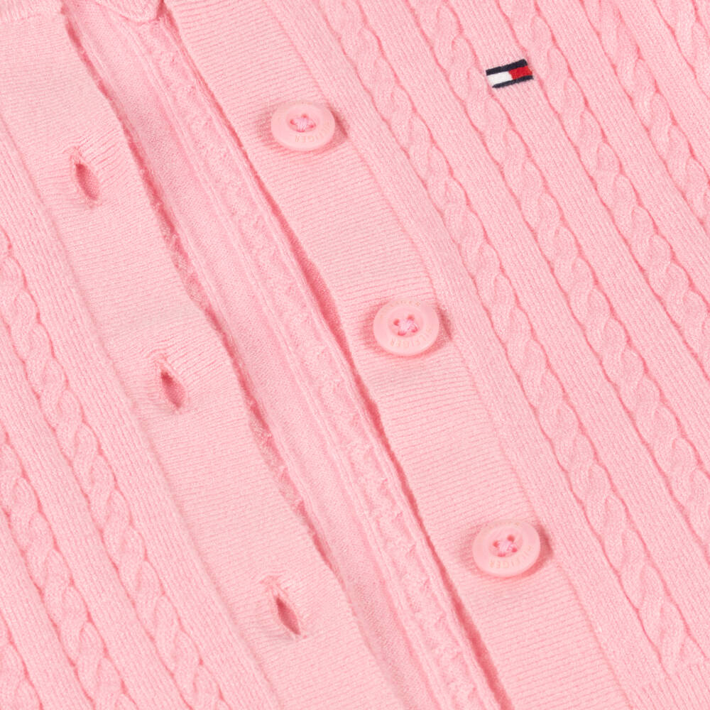 Tommy Hilfiger-كارديجان وردي ناعم للبنات | Childrensalon Outlet