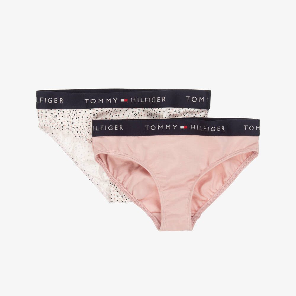 Tommy Hilfiger-Girls Soft Pink Cotton Briefs Duo | Childrensalon Outlet
