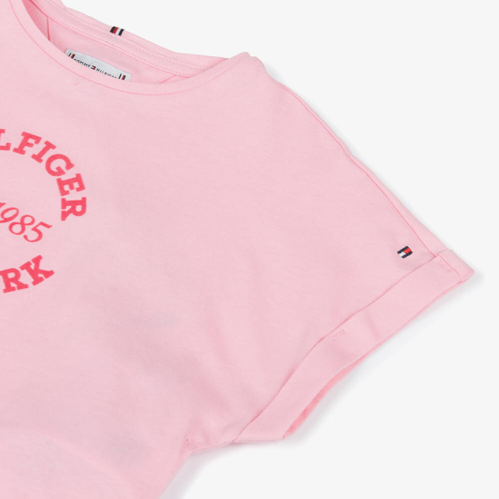 Tommy Hilfiger-Girls Soft Pink Cotton Tee | Childrensalon Outlet