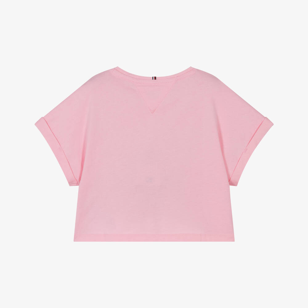 Tommy Hilfiger-Girls Soft Pink Cotton Tee | Childrensalon Outlet