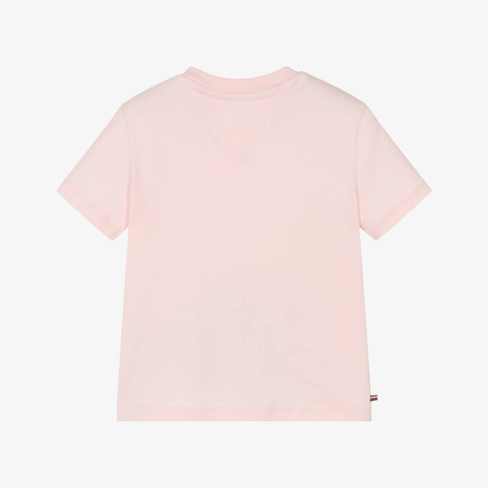 Tommy Hilfiger-Girls' Soft Pink Crew Tee | Childrensalon Outlet