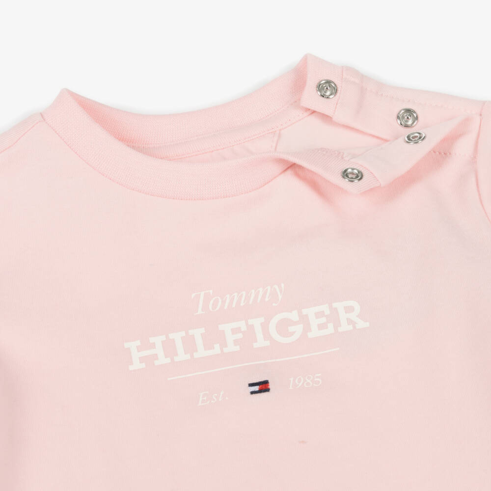 Tommy Hilfiger-Girls' Soft Pink Crew Tee | Childrensalon Outlet
